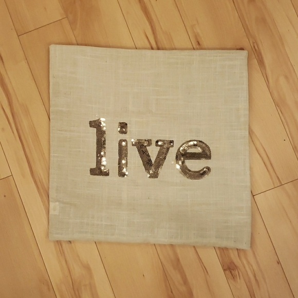 🔥3/$40🔥Sequin "LIVE" Pillow Cover - Picture 2 of 4